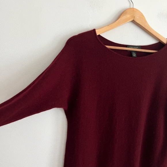 Charter Club Soft Cashmere Burgundy Hi-Low Sweater - Picture 5 of 8